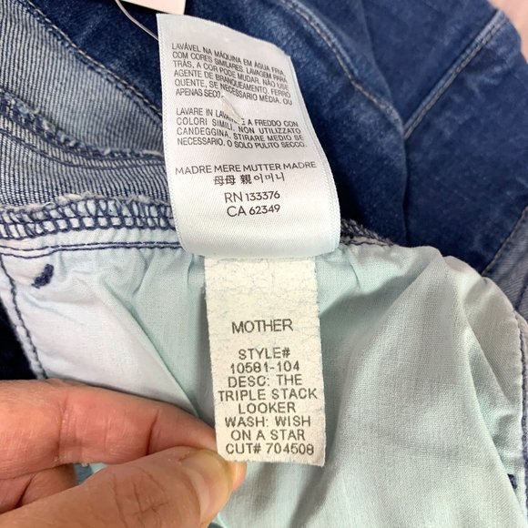 NWT MOTHER The Triple Stack Looker Wish On A Star Sz 26 - Picture 14 of 15
